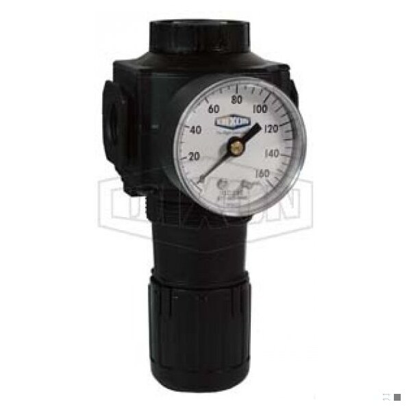 Norgren by Excelon 1 Series Relieving Standard Regulator with GC230 Gauge, 3/8 in PTF, 5 to 150 psi